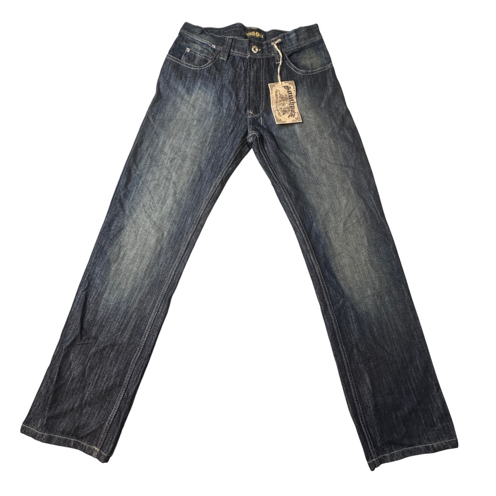 Vintage Southpole Jeans Mens 30x31 Dark Blue Denim Straight Baggy Streetwear Y2K